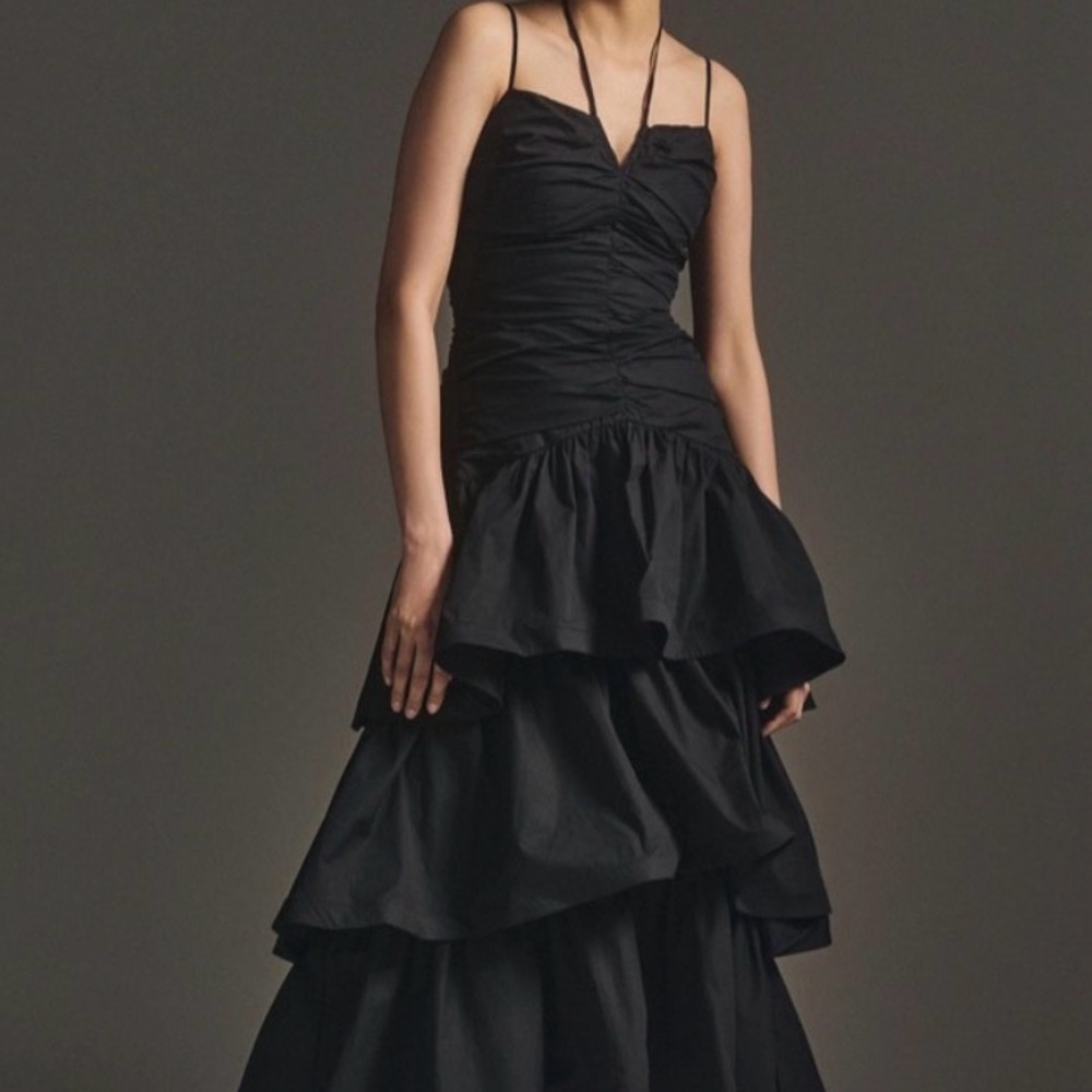 Elliatt x Free People Black Maxi Tiered Dress